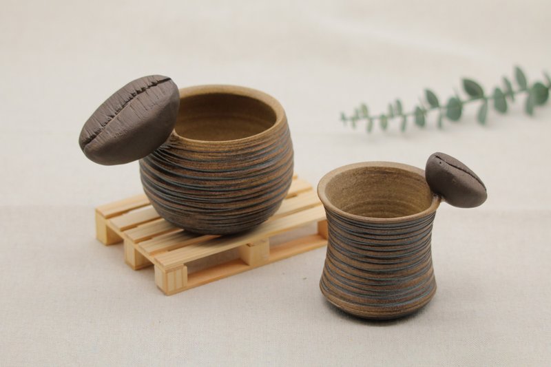 吉吉-大咖小咖 咖啡對杯 - 茶壺/茶杯/茶具 - 陶 
