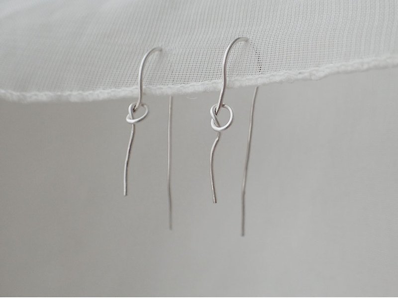 knot-Earings, 999-Fine silver wire, one pair - Earrings & Clip-ons - Sterling Silver Silver