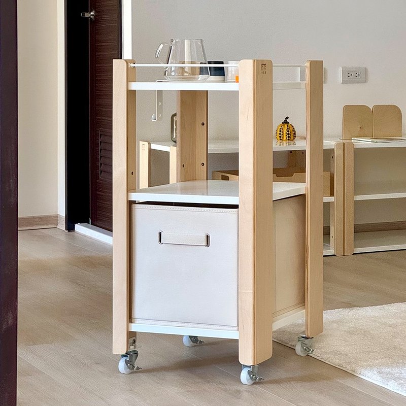 スタンダード収納ラック【布製バスケット＆キャスター付き】 - 棚・バスケット - 木製 