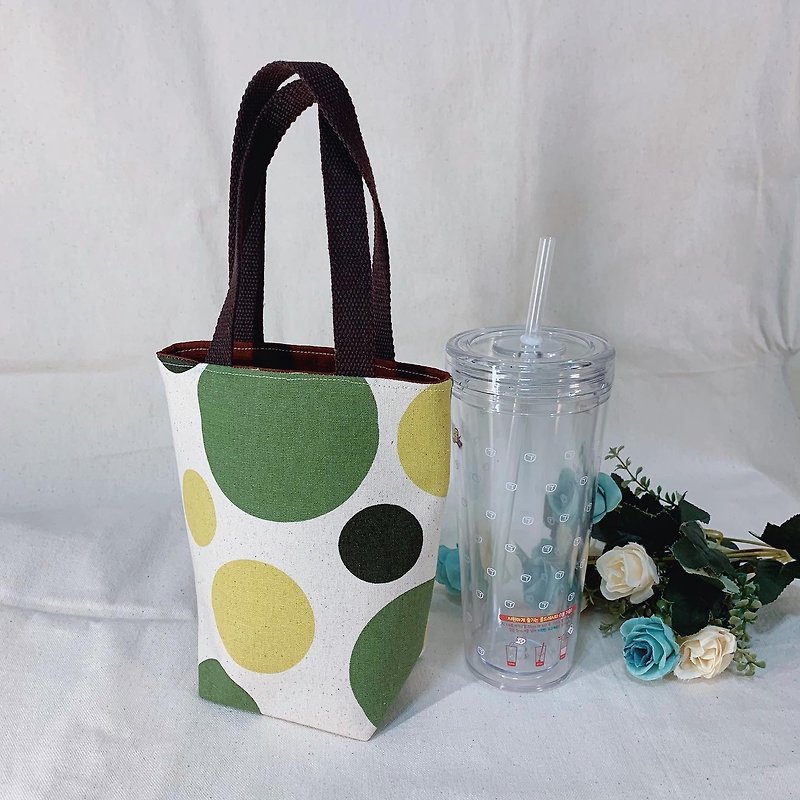 Dot some drink bags [Exchange gifts] - Handbags & Totes - Cotton & Hemp White