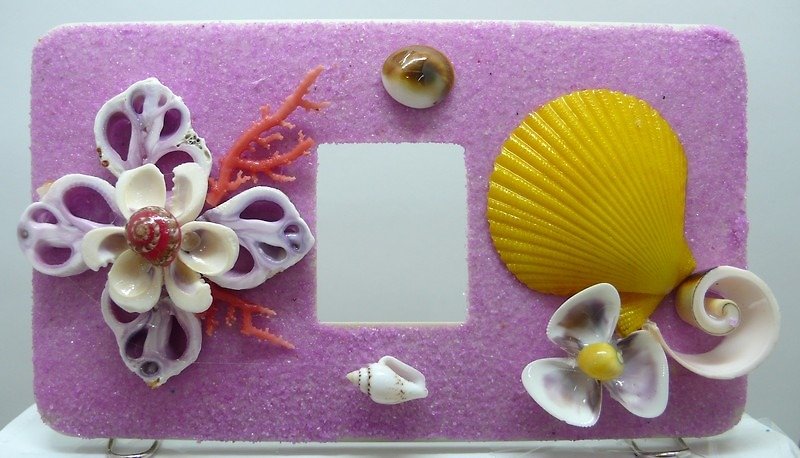 Handmade ‧ pink single hole ‧ ocean wind switch panel / socket panel - ตกแต่งผนัง - พลาสติก สึชมพู