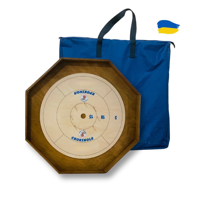 傳奇的 Croquinol 棋盤遊戲，帶運輸罩，適合 2-4 名玩家 - 桌遊/卡 Game - 木頭 咖啡色