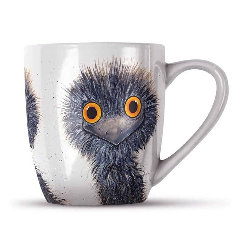 WRAPTIOUS / bone china mug / I'm looking at you - แก้วมัค/แก้วกาแฟ - ดินเผา สีเทา