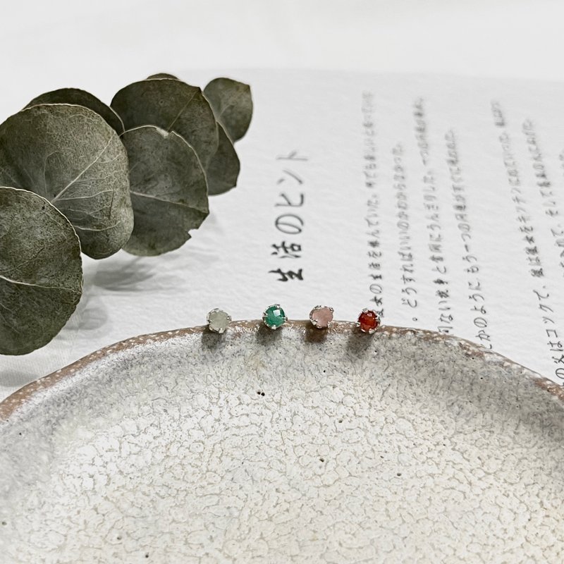 ll 四色耳骨釘 ll 日常小確幸 - 925銀耳骨針/ 一組四支 附銀耳堵 - 耳環/耳夾/耳骨夾 - 純銀 多色