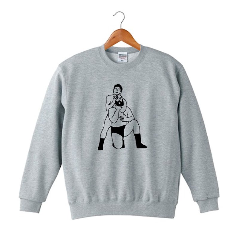 Choke sleeper sweatshirt - เสื้อฮู้ด - ผ้าฝ้าย/ผ้าลินิน สีเทา