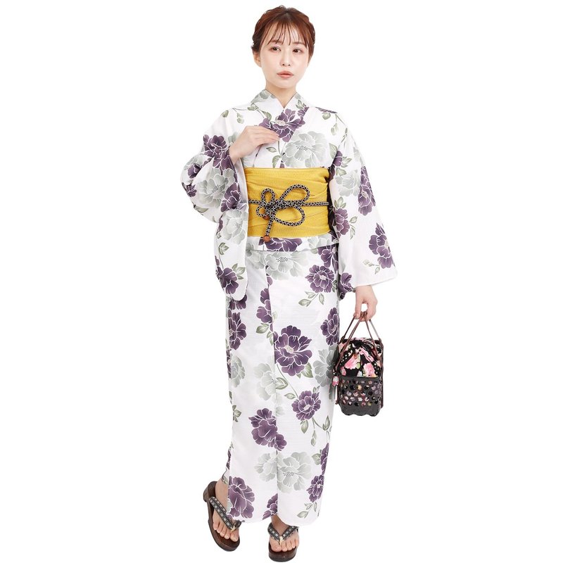 日本 和服 聚酯纖維 梭織 女性 浴衣 腰帶 2件組 F Size X41-02B - 其他 - 聚酯纖維 