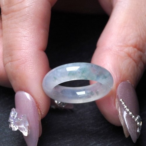 瓔珞珠寶盒 E.L.Jewelry Box 冰種飄花翡翠戒指戒圈 | 國際11圍 | 天然緬甸玉翡翠A貨 | 送禮