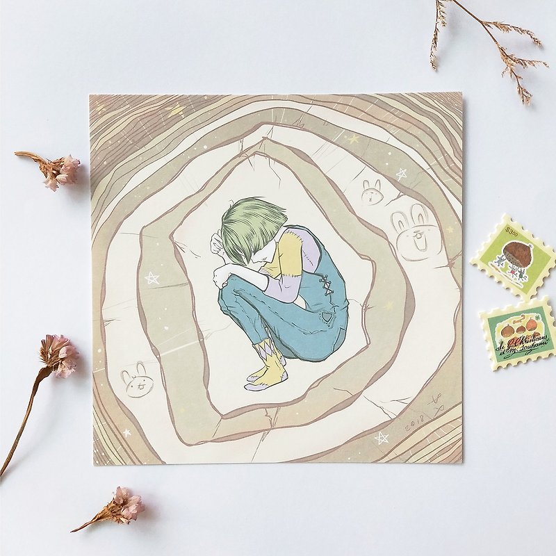 【逃跑少女】插畫明信片 -  枯木的自剖 - 心意卡/卡片 - 紙 