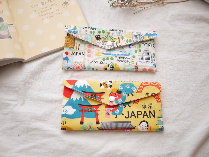 Red envelope bag passbook storage bag Japanese style - Storage - Cotton & Hemp Yellow