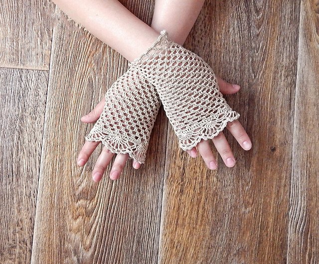  Crochet Gloves Crochet Mittens Cuffs Gloves Victorian  Fingerless Mittens Crochet Lace Wedding Gloves Boho Style : Handmade  Products