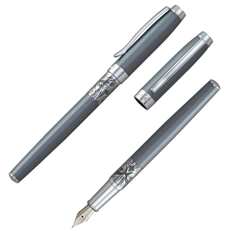 [IWI] Safari safari pen (gift lettering) - gray owl pattern IWI-9S530FP-88C - Fountain Pens - Other Metals 