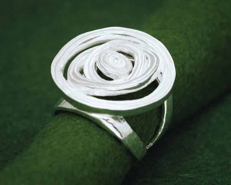 Onion slice ring - adjustable ring - gift for her - japanese - General Rings - Silver Silver