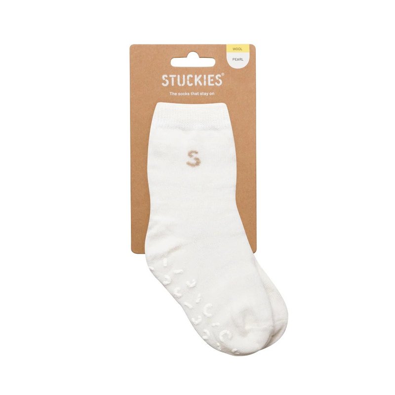 Stuckies - 嬰兒羊毛防滑襪 - Pearl - 嬰兒襪子 - 羊毛 