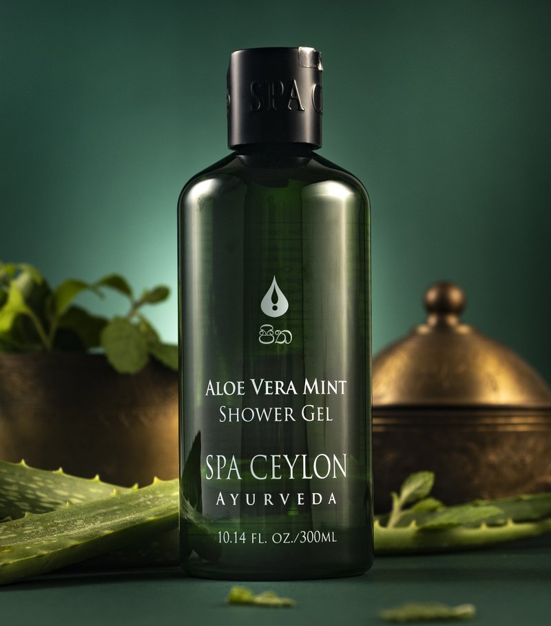 SPA CEYLON | Aloe Mint Oil Shower Gel 300ml - Body Wash - Essential Oils Green