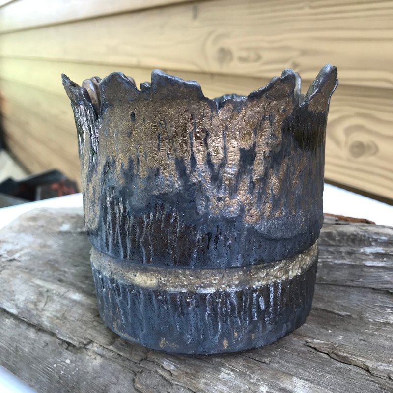 黑金奢華手工盆器//黑金灰脈 - 盆栽/植栽 - 陶 多色