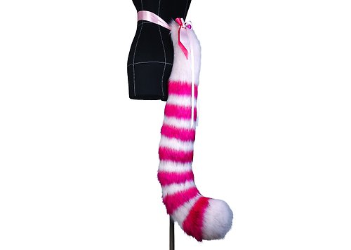 Catzo Club Pink Cheshire Cat Tail Faux Fur Tail