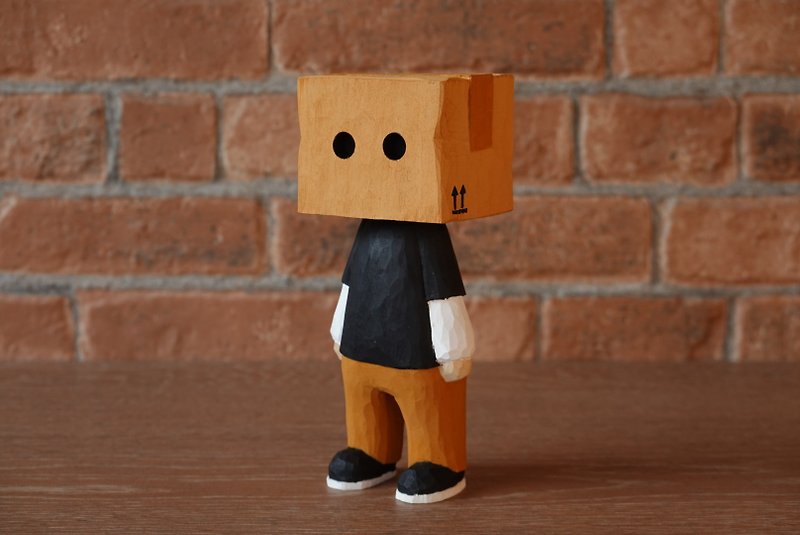 Cardboard box boy - Stuffed Dolls & Figurines - Wood Brown