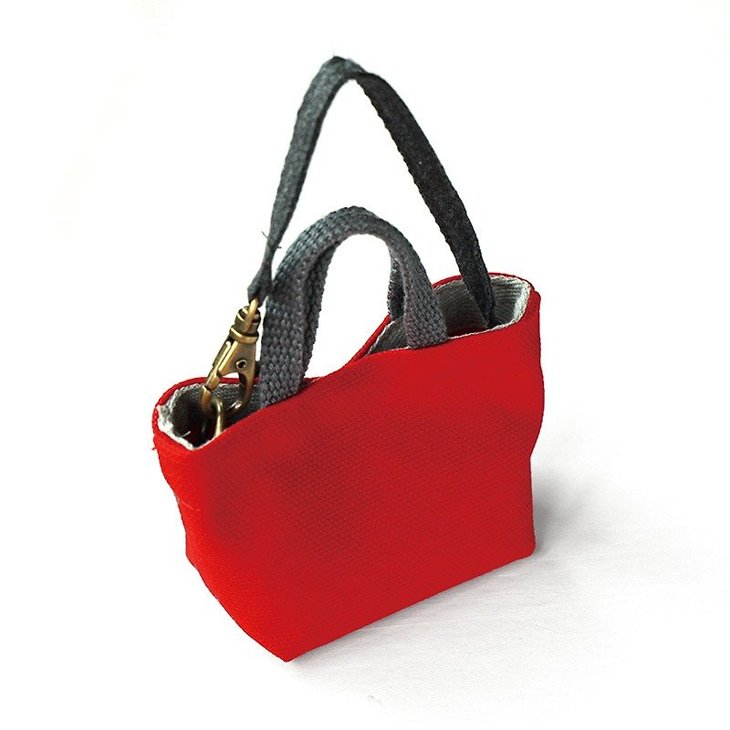 袖珍環保提袋/紅色+背心袋 - 收納箱/收納用品 - 棉．麻 紅色