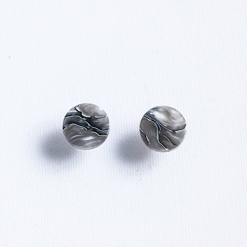 SNOWPRINTING｜雪花印 大藝術家-壓克力圓型耳環(岩石)