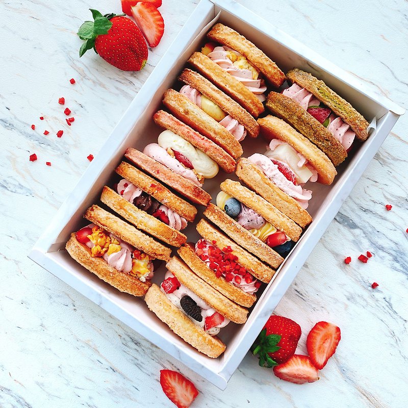 10入草莓系列達克瓦茲禮盒 - 蛋糕/甜點 - 新鮮食材 