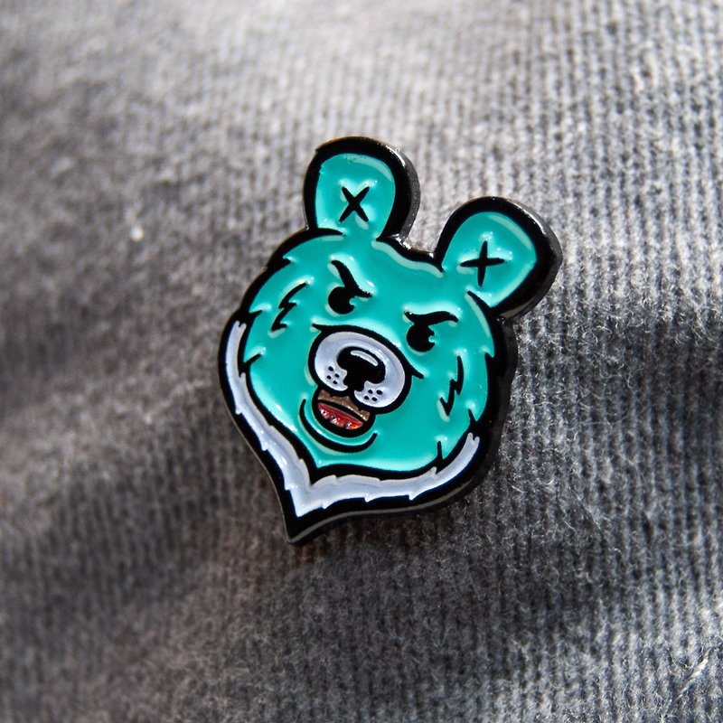 Taiwan Black Formosa Bear Enamel Pin Brooch Lapel Badge - เข็มกลัด - วัตถุเคลือบ สีน้ำเงิน