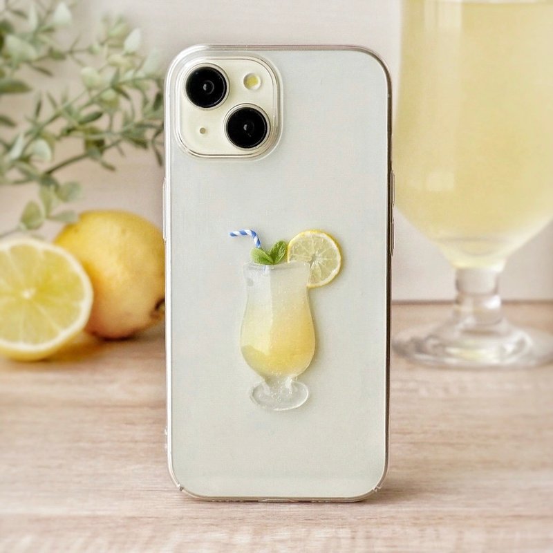 レモンスカッシュ iPhoneケース フェイクスイーツ クリアスマホケース 喫茶店 レモンソーダ レモネード iPhone16 - 手機殼/手機套 - 樹脂 黃色