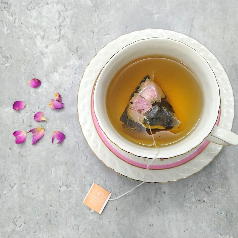 玫瑰烏龍茶 | 立體三角原葉茶包 | 台灣茶 | 法國玫瑰 | 花茶 - 茶葉/漢方茶/水果茶 - 紙 橘色
