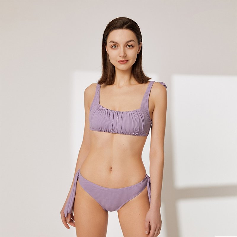 Circlesswim新款法式高級感分體泳衣女性感比基尼歐美ins風泡溫泉 - 泳衣/比基尼 - 其他材質 紫色