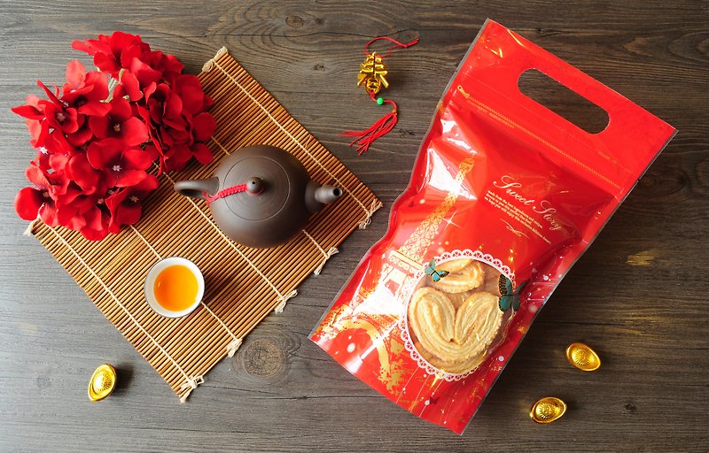 【Order now all 2/12 shipping】 butterfly crisp New Year's discount package classic flavor (New Year gift with hands) - Handmade Cookies - Fresh Ingredients Red