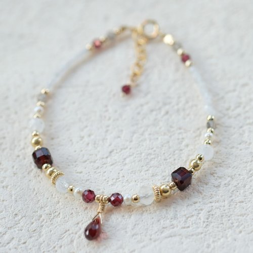 Beau Jewelry 14K包金粉紅皇宮系列-紅石榴手鍊
