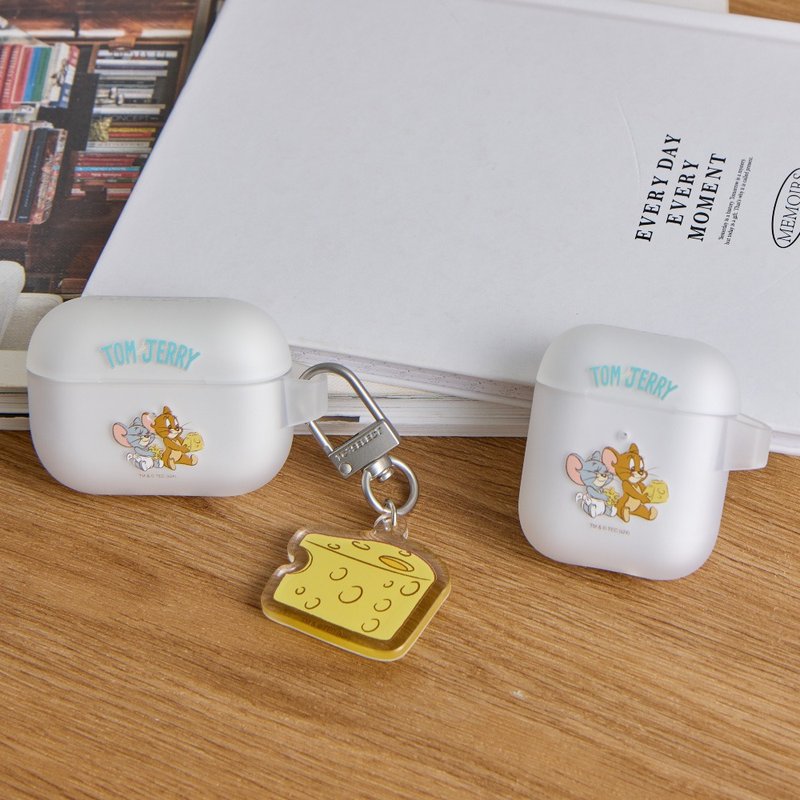 Tom and Jerry share a strong anti-fall AirPods case with cheese (with charm) - Headphones & Earbuds Storage - Plastic Multicolor