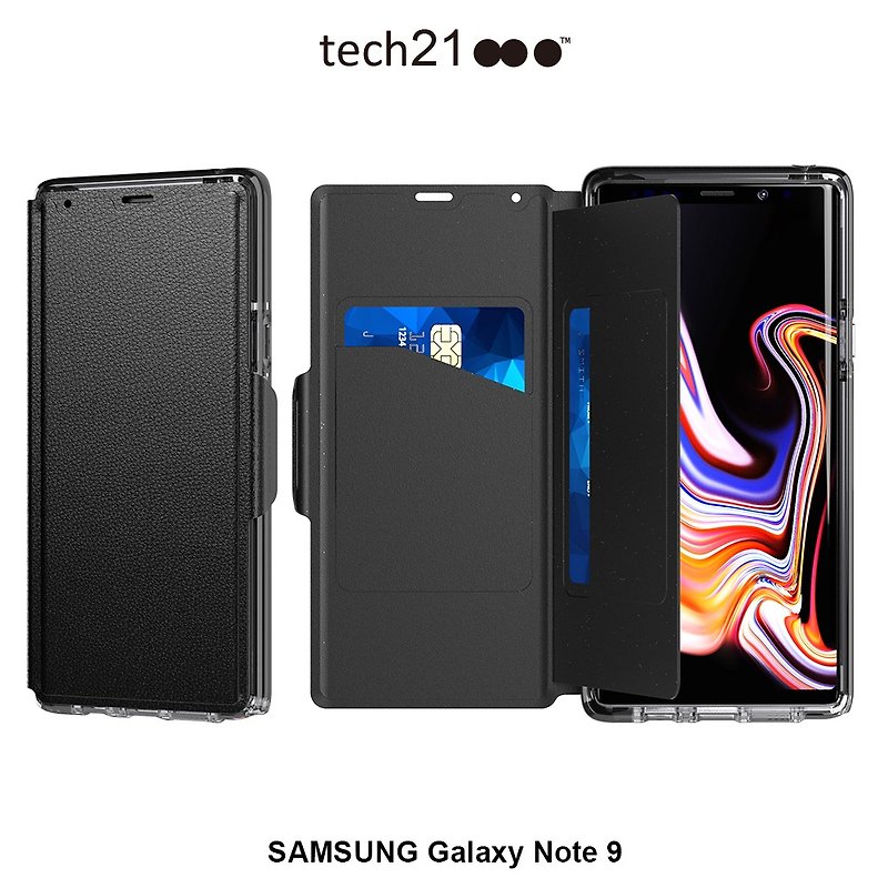Tech21 UK Evo Wallet Anti-Collision Leather Case-Samsung Note9 Black (5056234702574) - Other - Other Materials Black