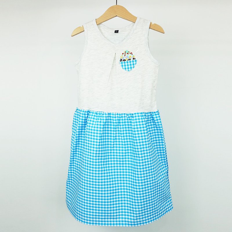 Urb 剉 冰 Girls vest stitching dress - Kids' Dresses - Cotton & Hemp 
