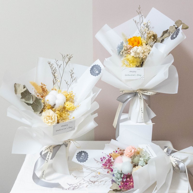 純白氣質乾燥花束 - 乾燥花/永生花 - 植物．花 白色