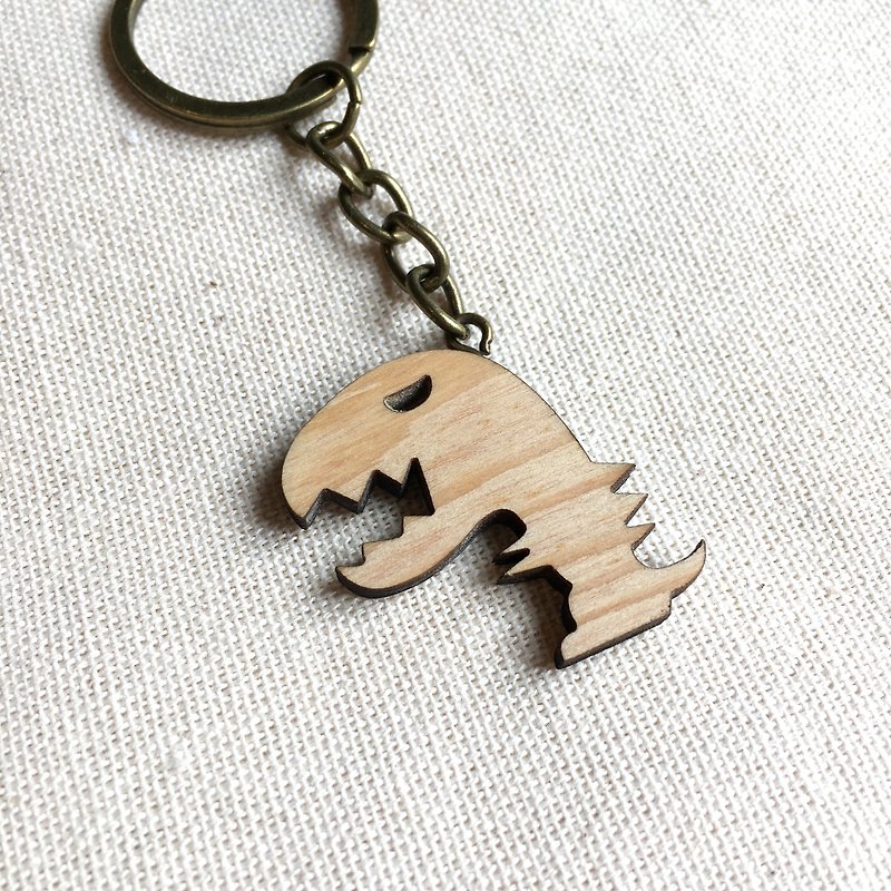 小恐龍 鑰匙圈 D - 鑰匙圈/鎖匙扣 - 木頭 多色