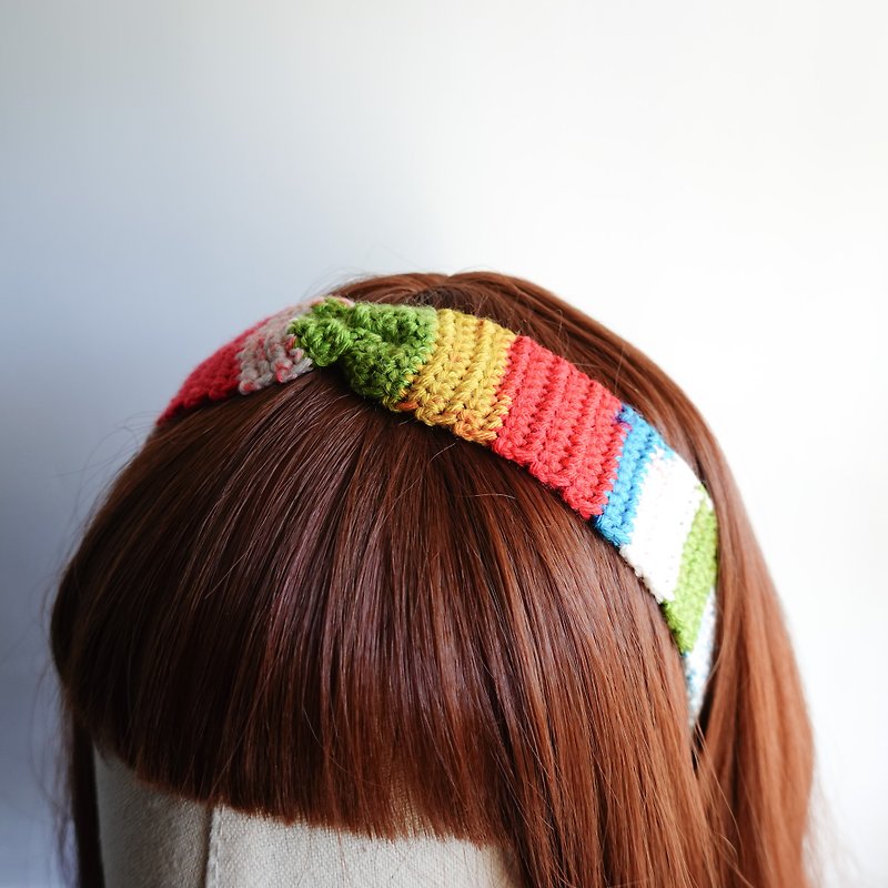 カラフルな手編みヘッドバンド | 複数の色のオプション - ヘアバンド - その他の化学繊維 多色