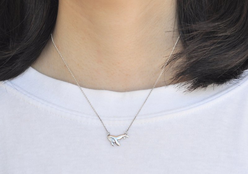 Ermao Silver[Ocean Series─Little Whale-Necklace] Silver - Necklaces - Silver Silver