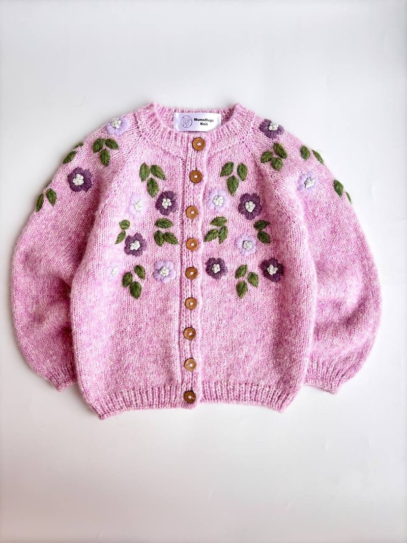 Winter personalized sweater with name baby boys, girls & embroidered chicken - เสื้อโค้ด - ขนแกะ 