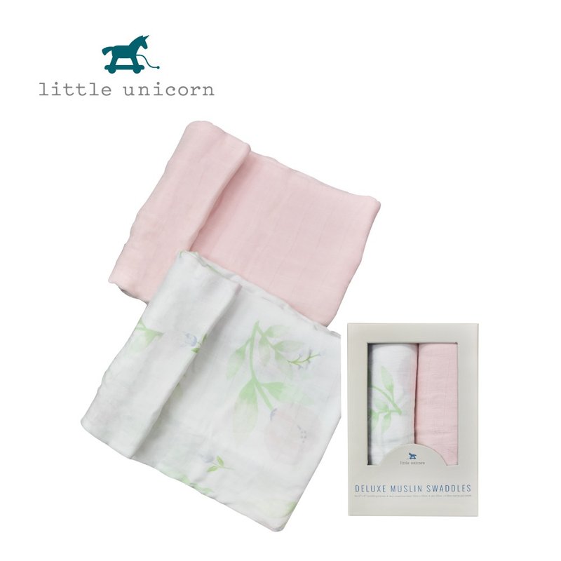 Little Unicorn Bamboo Fiber Gauze Towel Two Packs of Peony Floral Fragrance - อื่นๆ - ผ้าฝ้าย/ผ้าลินิน สึชมพู