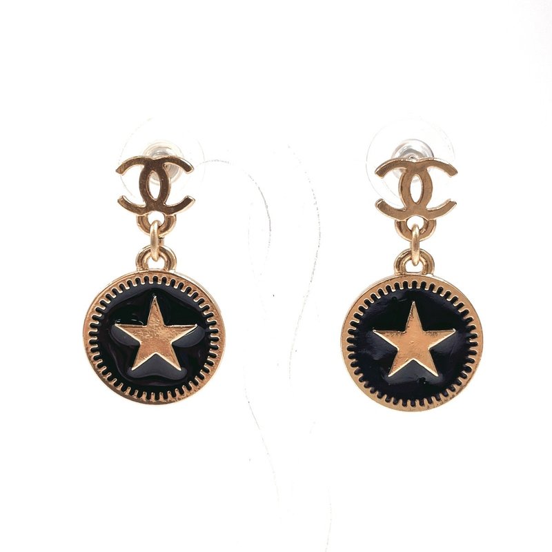 CHANEL Earrings Coco Mark Metal/Synthetic Resin Gold Star Swing - Earrings & Clip-ons - Precious Metals Gold