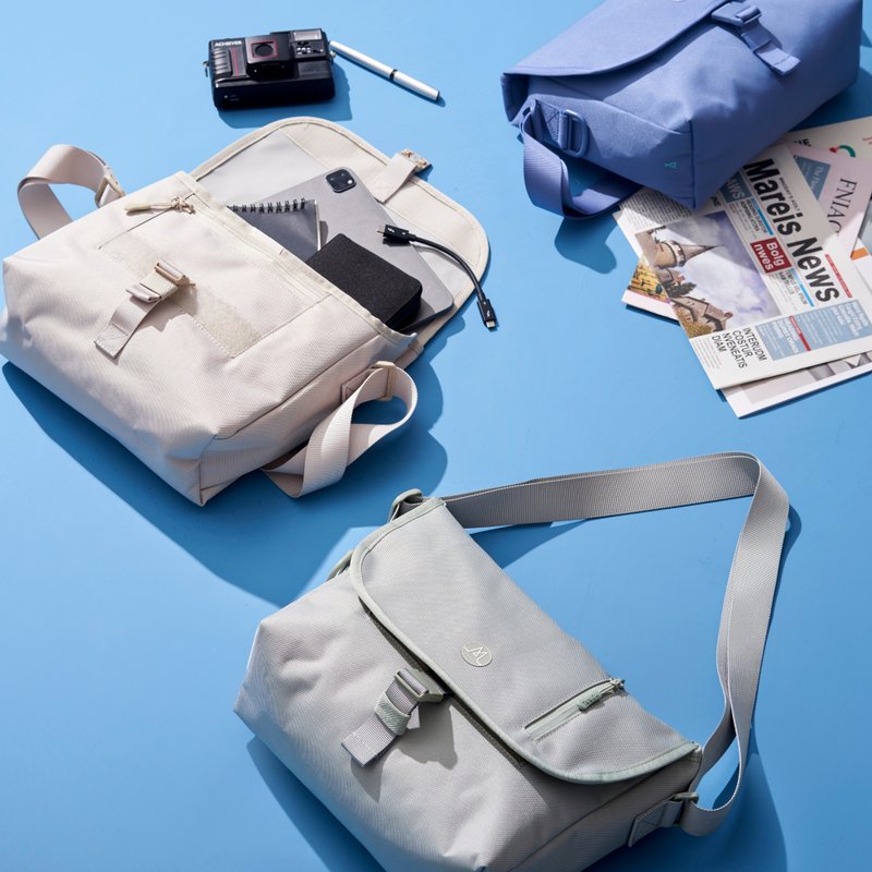 MORAL | Northside 郵差包(中碼) 單肩包 裝11吋平板 RFID防盜刷 - 側背包/斜背包 - 環保材質 卡其色