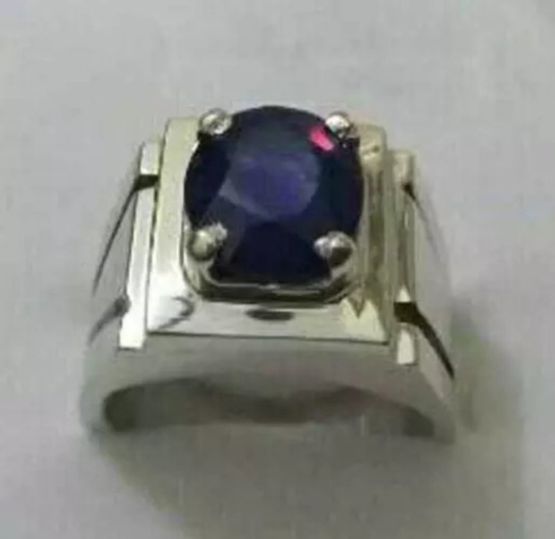 Mens real kashmir Sapphire ring dark blue sapphire mens Sapphire stone ring - 戒指 - 寶石 藍色