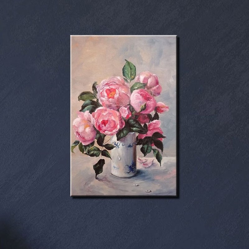 Roses Painting 花卉植物  原畫 花畫  粉紅玫瑰 Original Artwork Handmade Art Floral Painting