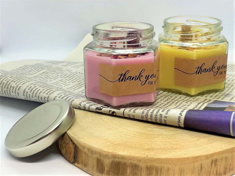 Dried Flower Jam Candles (Including Lid/Scented Candles/Container Candles/Handmade Candles) - เทียน/เชิงเทียน - ขี้ผึ้ง หลากหลายสี