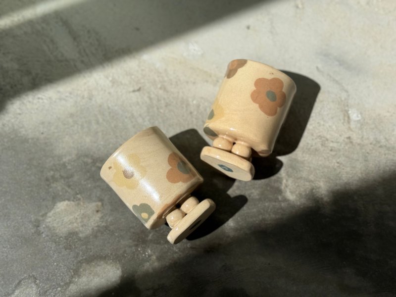 拼貼花花高腳杯(一組兩個) - 其他杯子 - 陶 