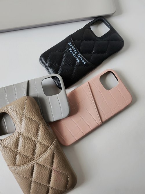 LUKO.Store iPhone CASE | 皮革客製化手機殼 | 經典荔枝皮菱格紋卡夾