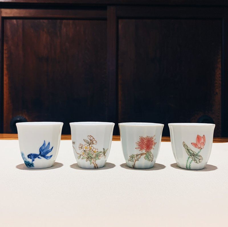 不言美器 釉中彩 事事如意杯 - 茶壺/茶杯/茶具 - 瓷 