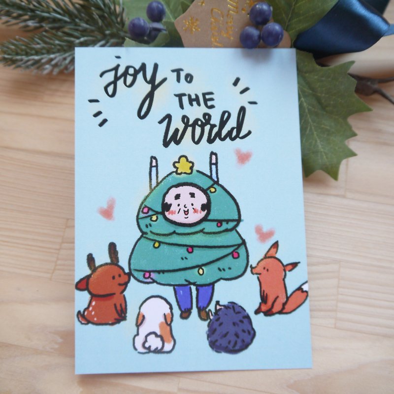 Christmas Card / Joy to the world - การ์ด/โปสการ์ด - กระดาษ สีเขียว
