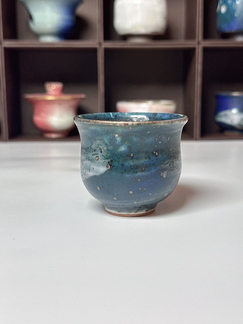 海南志野鎏金杯-余華宇老師手作-容量約80cc - 茶壺/茶杯/茶具 - 陶 