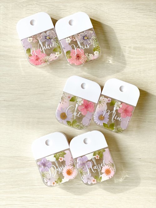 扎物房 【DIY押花噴霧瓶-框框款】自訂名字 客製化 消毒瓶 防疫用品